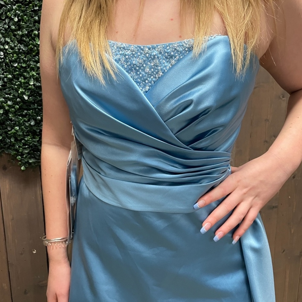 Strapless Baby Blue Dress